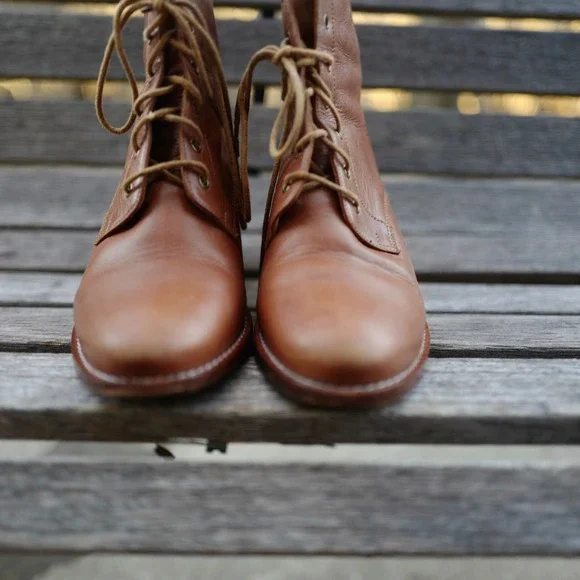 EUC Fortress of Inca Alexandra Paige Leather Combat Bootie Sz 8.5 - Picture 5 of 10